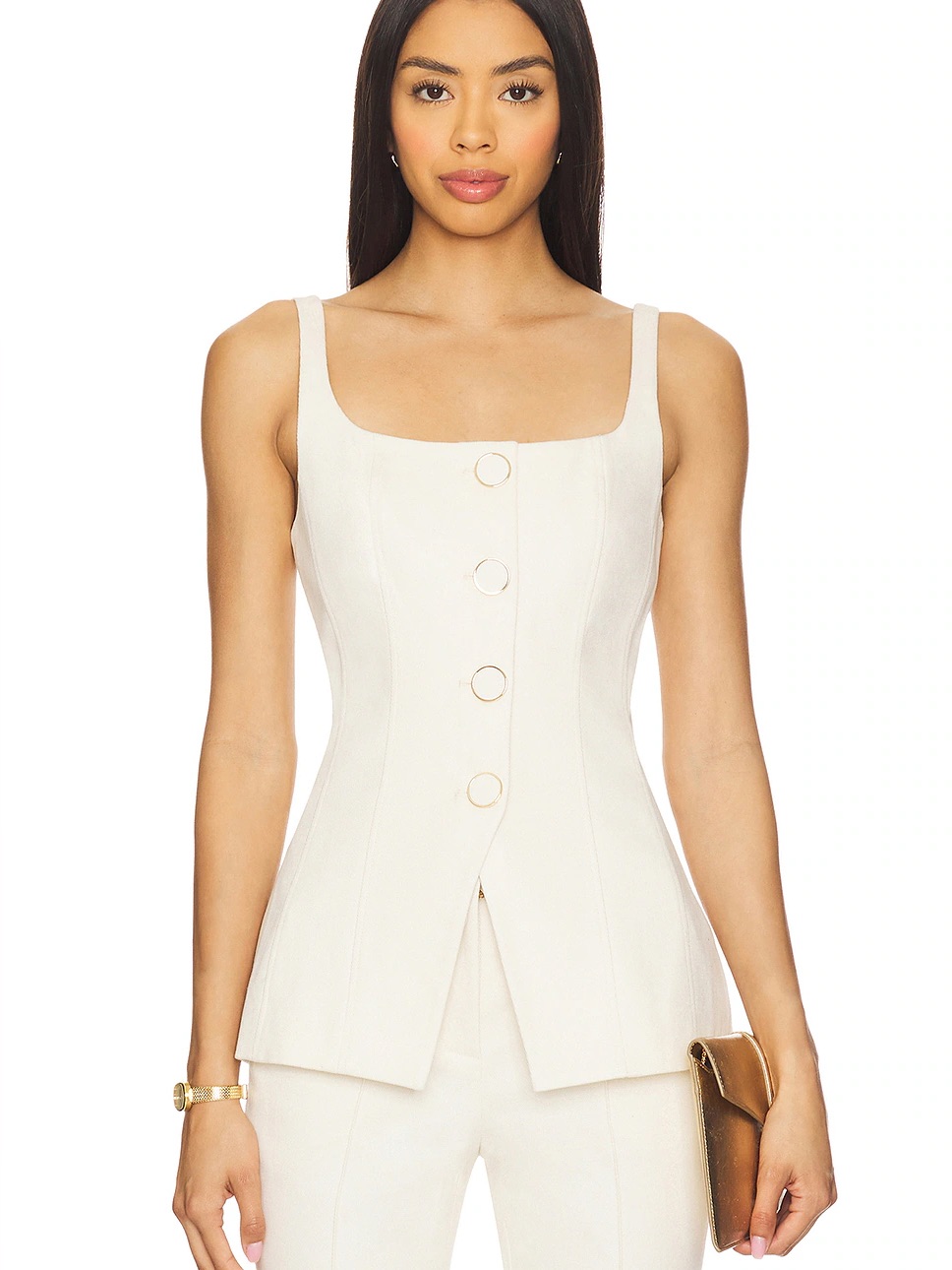 Veronica Beard Liana Top In Ecru